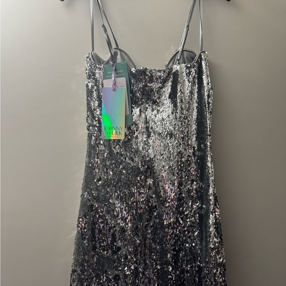Silver Sequin Mini Dress - Picture 4 of 5